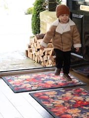 Hug Rug Navy Dark Florals Mat - Image 1 of 4
