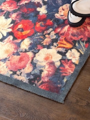 Hug Rug Navy Dark Florals Mat - Image 2 of 4
