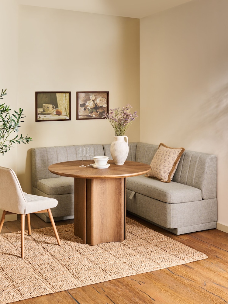 Chunky Weave Mid Natural Anderson Storage Corner Dining Bench - Image 1 of 13