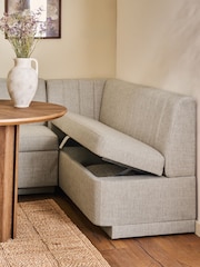 Chunky Weave Mid Natural Anderson Storage Corner Dining Bench - Image 2 of 13