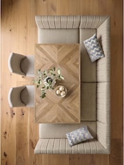 Chunky Weave Mid Natural Anderson Storage Corner Dining Bench - Image 6 of 13