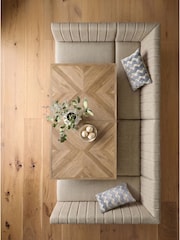 Chunky Weave Mid Natural Anderson Storage Corner Dining Bench - Image 7 of 13