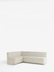 Tailored Chenille Oyster Anderson Storage Left Hand Corner Dining Bench - Image 11 of 13
