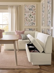 Tailored Chenille Oyster Anderson Storage Left Hand Corner Dining Bench - Image 2 of 13