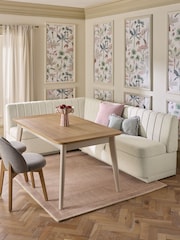 Tailored Chenille Oyster Anderson Storage Left Hand Corner Dining Bench - Image 4 of 13