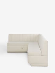Tailored Chenille Oyster Anderson Storage Left Hand Corner Dining Bench - Image 9 of 13