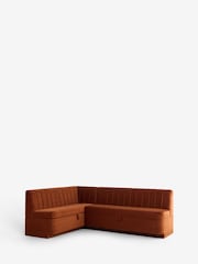 Soft Velvet Rust Brown Anderson Storage Left Hand Corner Dining Bench - Image 10 of 12