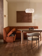 Soft Velvet Rust Brown Anderson Storage Left Hand Corner Dining Bench - Image 2 of 12