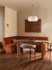 Soft Velvet Rust Brown Anderson Storage Left Hand Corner Dining Bench - Image 4 of 12