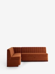 Soft Velvet Rust Brown Anderson Storage Left Hand Corner Dining Bench - Image 7 of 12