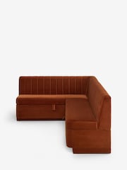 Soft Velvet Rust Brown Anderson Storage Left Hand Corner Dining Bench - Image 8 of 12