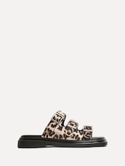 Linzi Animal Satellite Triple Buckle Flat Sandals - Image 4 of 7
