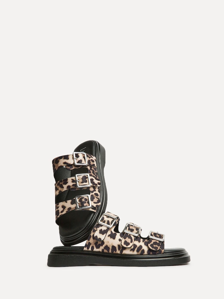 Linzi Animal Satellite Triple Buckle Flat Sandals - Image 7 of 7