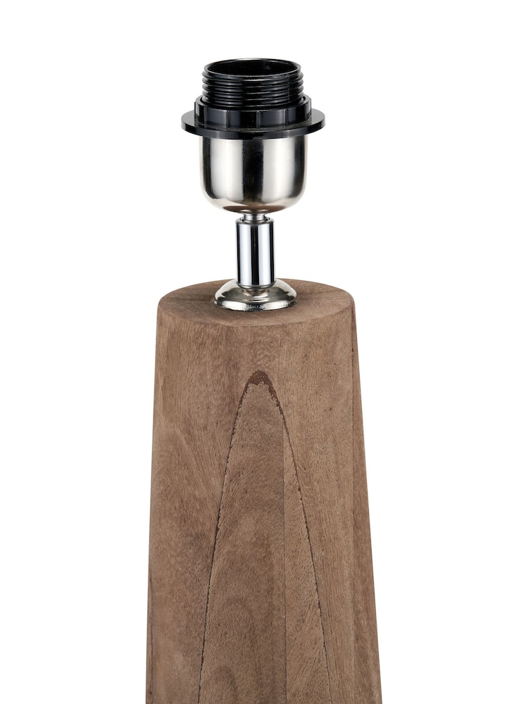 Pacific Natural Esha Conical Wood Table Lamp Base with Martigues 35cm White Boucle Tapered Lampshade - Image 1 of 6 Pacific Natural Esha Conical Wood Table Lamp Base with Martigues 35cm White Boucle Tapered Lampshade - Image 1 of 6