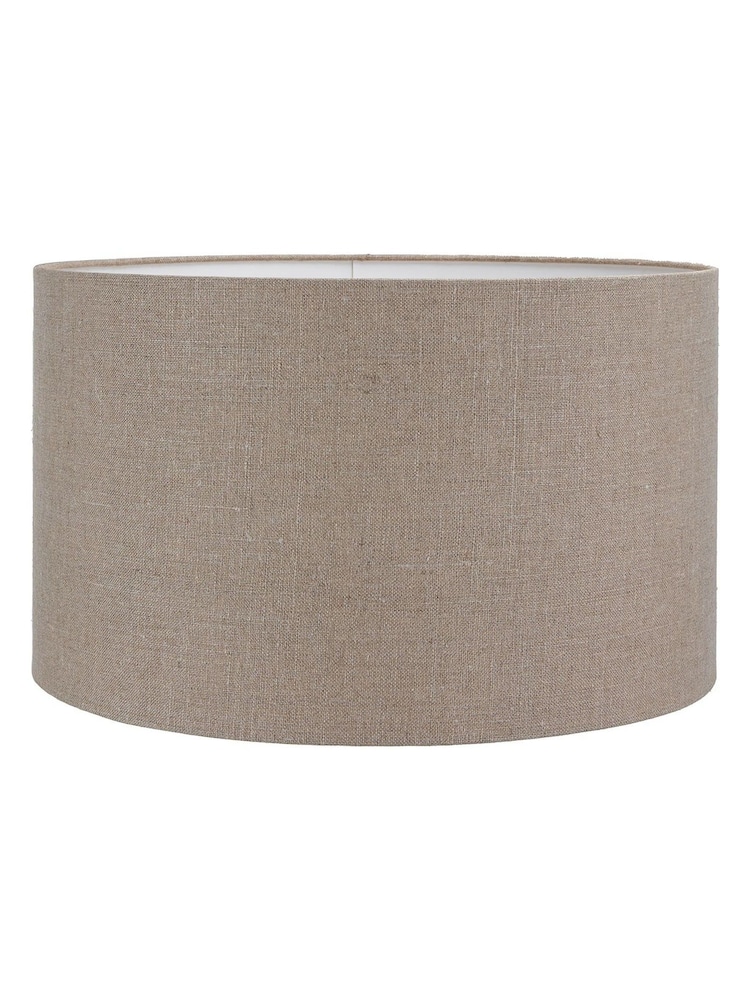 Pacific Natural Esha Conical Wood Table Lamp Base with Edward 35cm Linen Cylinder Lampshade - Image 6 of 6