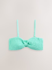 Mint Green Shirred Bandeau Bikini Top - Image 5 of 6