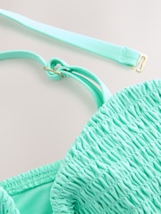 Mint Green Shirred Bandeau Bikini Top - Image 6 of 6