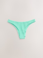 Mint Green Shirred High Leg Bikini Bottoms - Image 6 of 8