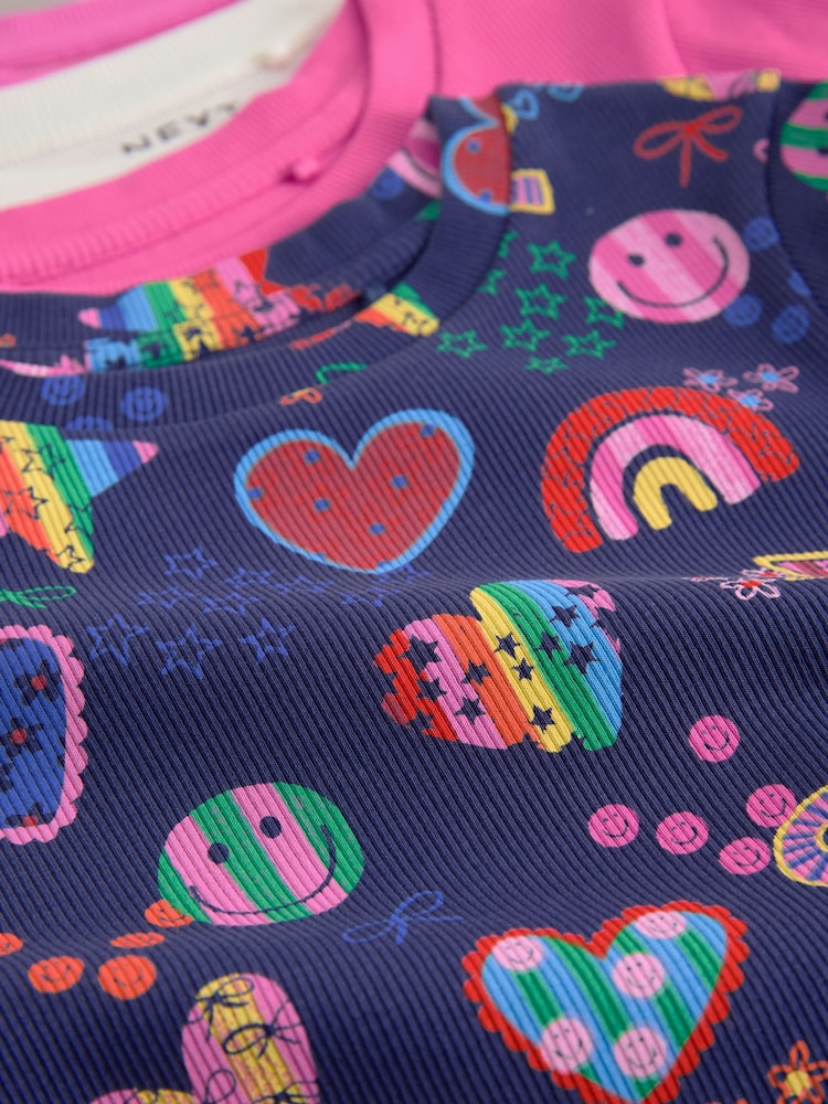 Multi Bright Short Sleeve Ribbed T-Shirts 4 Pack (3-16yrs) - Image 8 of 8