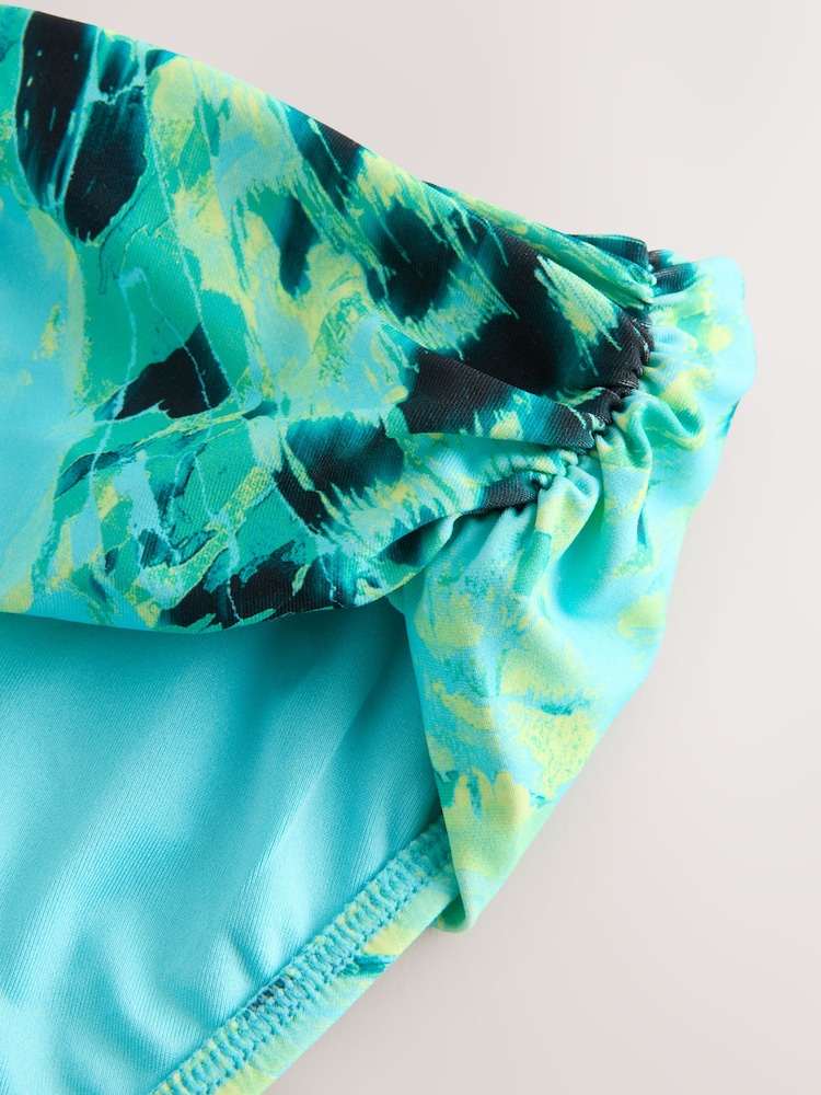 Aqua Green/Lime Animal Roll Top Bikini Bottoms - Image 6 of 6 Aqua Green/Lime Animal Roll Top Bikini Bottoms - Image 6 of 6