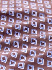 Chocolate Brown Geometric Twist Bandeau Tummy Control Swimsuit - Image 8 of 8