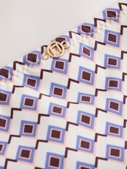 Ecru/Brown Geometric High Waist High Leg Bikini Bottoms - Image 2 of 3