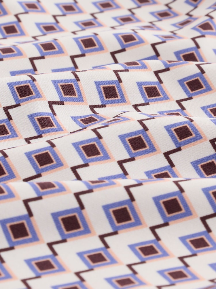 Ecru/Brown Geometric High Waist High Leg Bikini Bottoms - Image 3 of 3