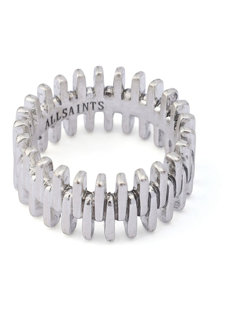AllSaints Silver Tone Zipper Band Ring - Image 1 of 3