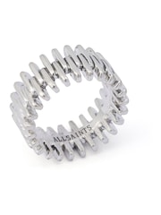 AllSaints Silver Tone Zipper Band Ring - Image 2 of 3