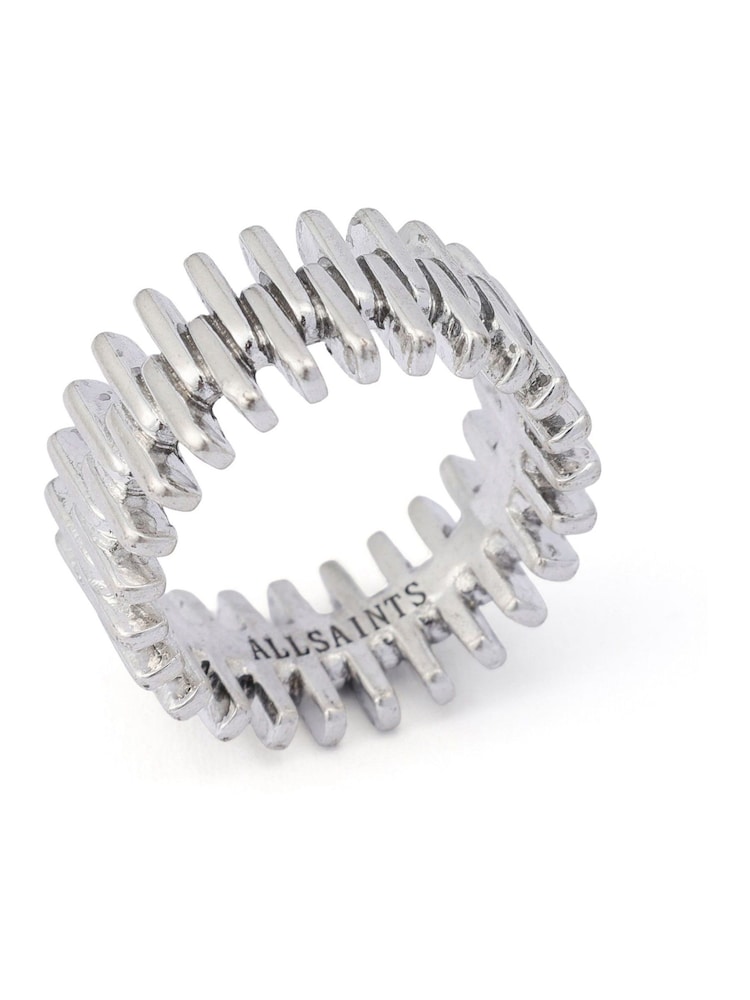AllSaints Silver Tone Zipper Band Ring - Image 2 of 3
