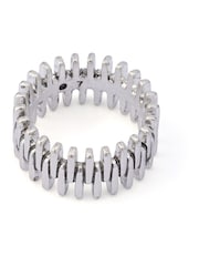AllSaints Silver Tone Zipper Band Ring - Image 3 of 3