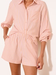 Lipsy Pink & Orange Striped Elasticated Waistband Shorts - Image 4 of 4