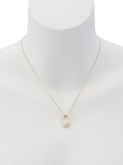 AllSaints Gold Plated Pearl Pavé Hexagon Pendant Necklace - Image 5 of 5