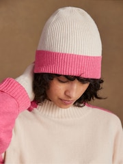 Ro&Zo Pink Colour Block Beanie With Cashmere - Image 2 of 3