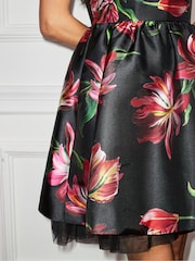 Ro&Zo Black Hannah Hand Painted Tulip Mini Dress - Image 5 of 5