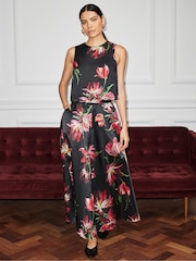 Ro&Zo Black Hand Painted Tulip Shell Top - Image 1 of 5