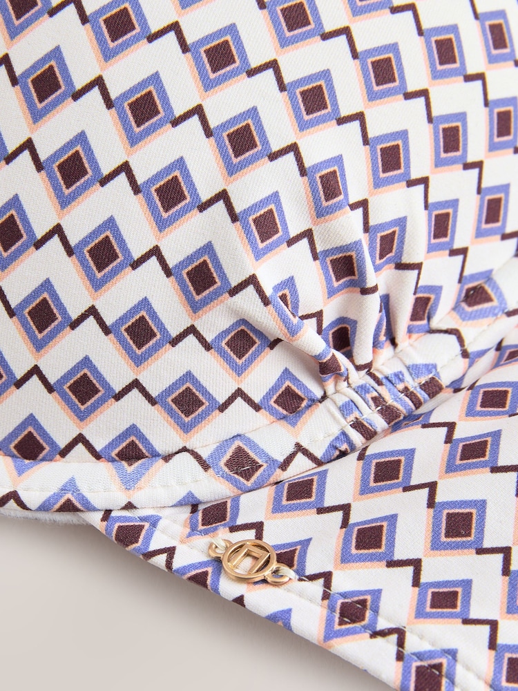 Cream Geometric Shaping Padded Wired Bikini Top - Image 2 of 4 Cream Geometric Shaping Padded Wired Bikini Top - Image 2 of 4