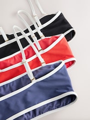 Red/Blue/Black RIb - Bandeau Bikini Tops 3 Pack - 圖片 10/10