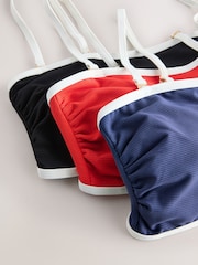 Red/Blue/Black RIb - Bandeau Bikini Tops 3 Pack - 圖片 9/10