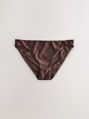 Chocolate Brown High Shine High Leg Bikini Bottoms - Image 5 of 7