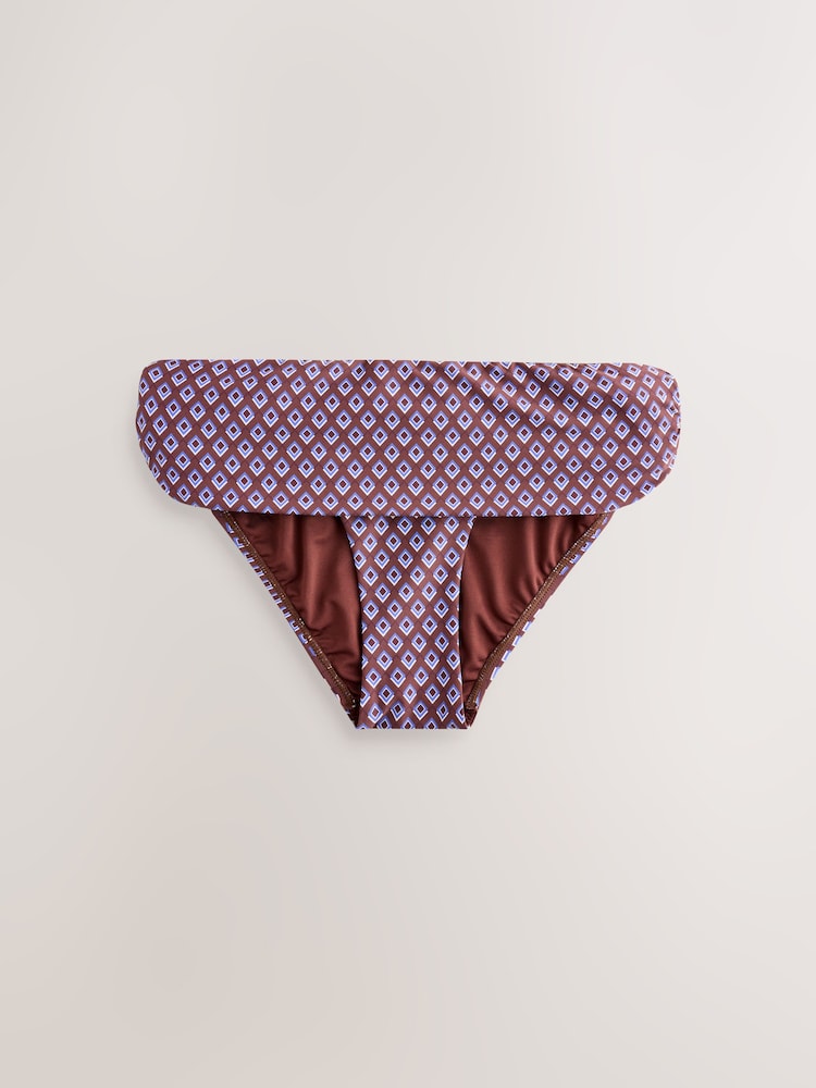 Шоколадты қоңыр геометриялық - Бикини шалбарлары - 3суретінің 1 суреті