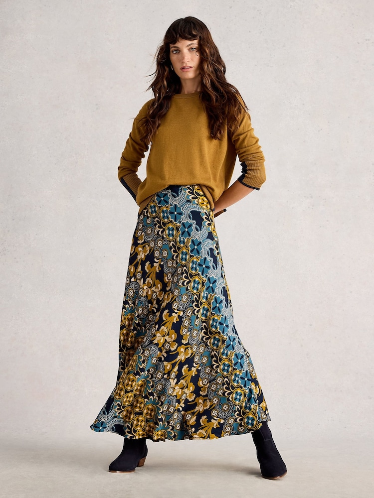White Stuff Blue Hope Bias Cut Maxi Skirt - Image 1 of 6 White Stuff Blue Hope Bias Cut Maxi Skirt - Image 1 of 6