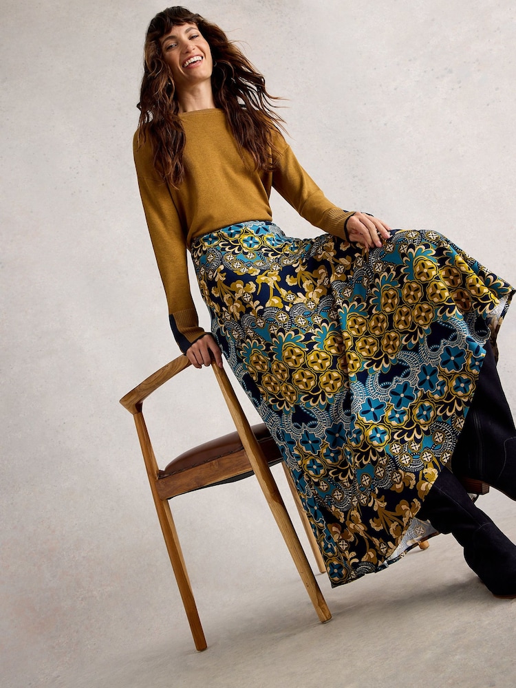 White Stuff Blue Hope Bias Cut Maxi Skirt - Image 2 of 6 White Stuff Blue Hope Bias Cut Maxi Skirt - Image 2 of 6