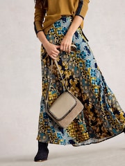 White Stuff Blue Hope Bias Cut Maxi Skirt - Image 3 of 6