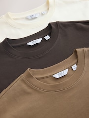 Brown / Ecru White / Stone Relaxed Fit T-Shirt - Image 8 of 9