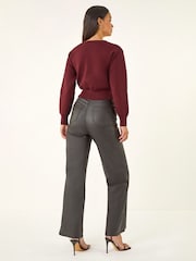 Roman Red Bow Buttoned Knit Cardigan - Image 3 of 5