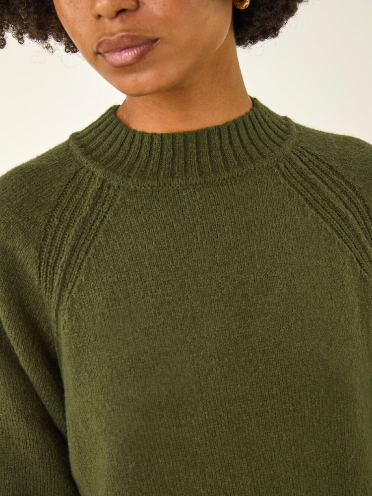 Roman Green High Neck Ribbed Knit Dress - Image 5 of 5 Roman Green High Neck Ribbed Knit Dress - Image 5 of 5