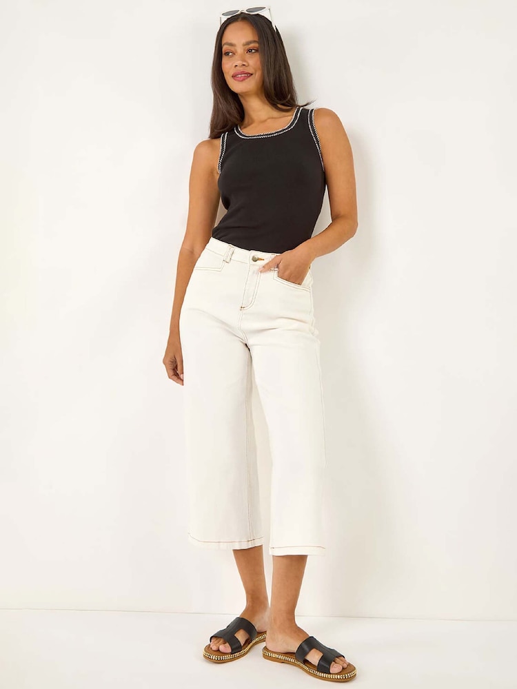 Roman White High Waist Pocket Detail Trousers - Image 1 of 5 Roman White High Waist Pocket Detail Trousers - Image 1 of 5
