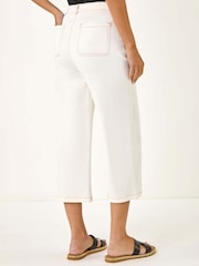 Roman White High Waist Pocket Detail Trousers - Image 3 of 5