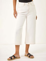 Roman White High Waist Pocket Detail Trousers - Image 4 of 5